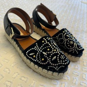 Valentino Rockstud Espadrilles Wedge Sandals